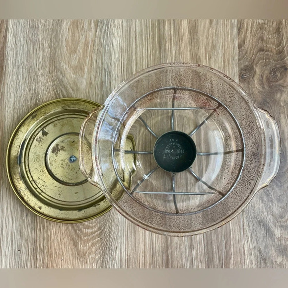 MCM Georges Briard Metal Lid Fire King 2 QT Casserole Chafing Dish VTG - Picture 3 of 5